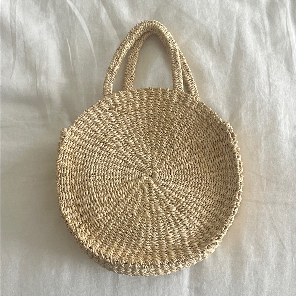 Clare V Petite Alice Raffia Tan Purse